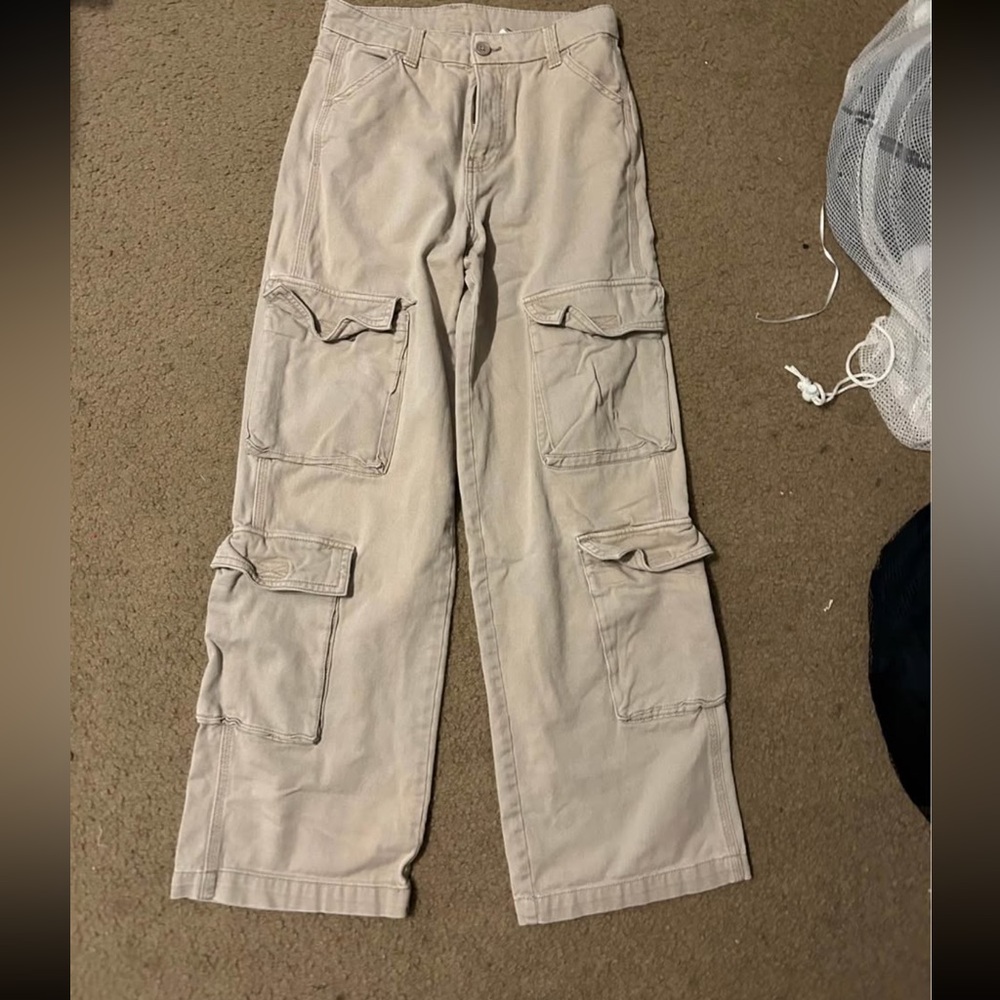 H&M Tan Cargo Pants with Utility Design